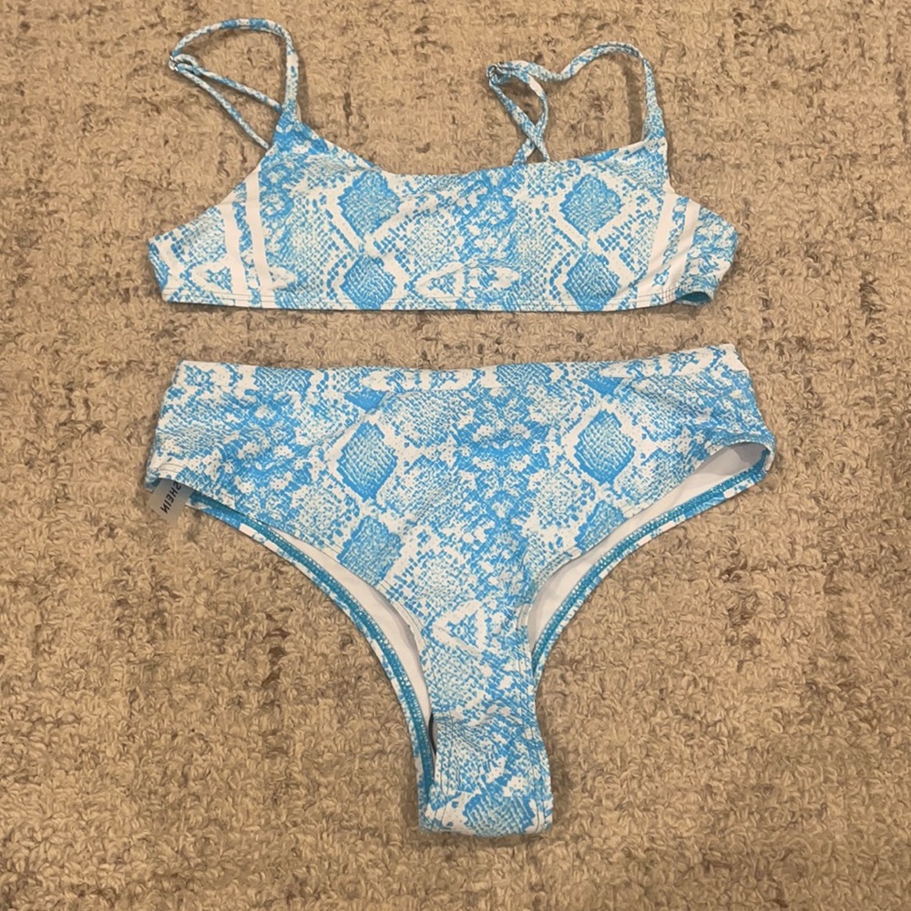 Blue Animal Print Bikini